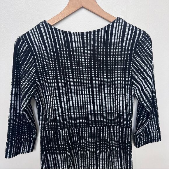 Evereve Allison Joy Black and White Printed Dress 3/4 Length Sleeves Size Small - Picture 9 of 11